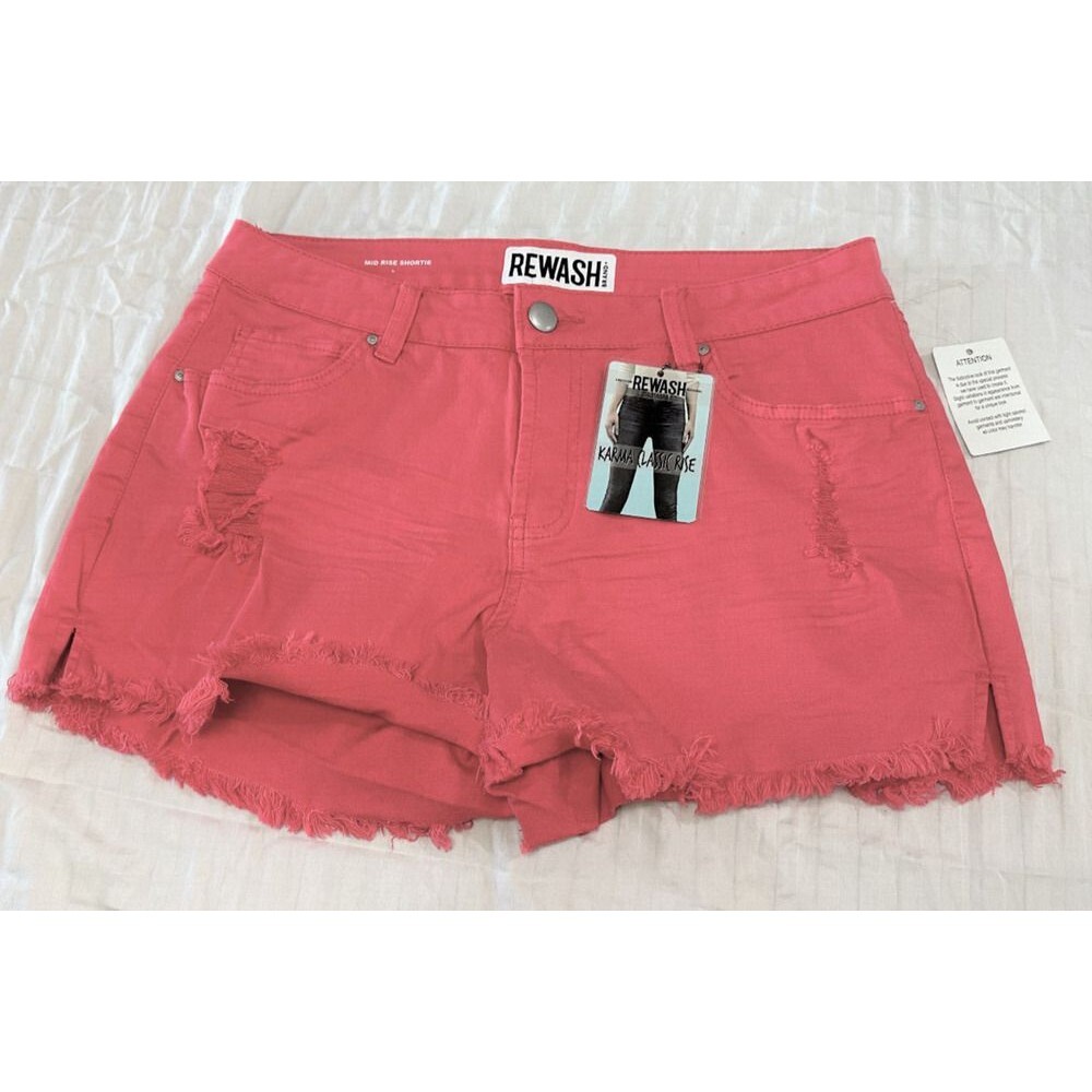 ❄️❄️❄️ NWT REWASH WOMENS MID RISE DISTRESSED JEANS SHORTS SIZE 10 ❄️❄️❄️